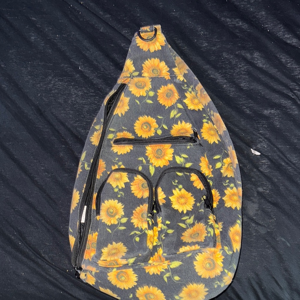 Sunflower Print Sling Bag
